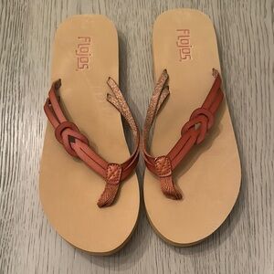 Flojos Women's Tan and Orange Sandals